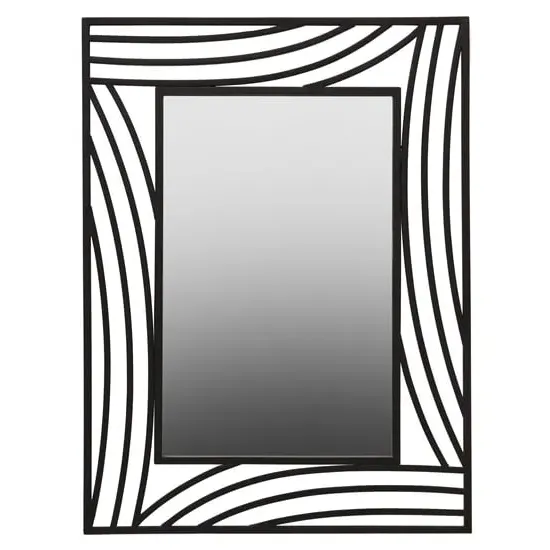 Logia Rectangular Wall Mirror - Black, Metal