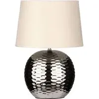 Loketa Table Lamp - Beige, Chrome