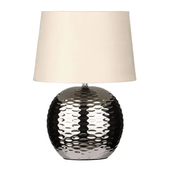 Loketa Table Lamp - Beige, Chrome