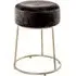 Loleta Tall Round Fabric Stool - Anthracite, Gold Metal