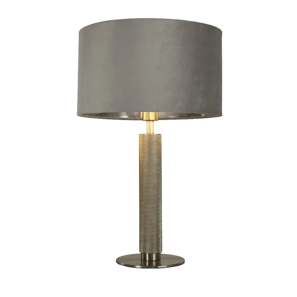 London Table Lamp - Grey, Velvet image