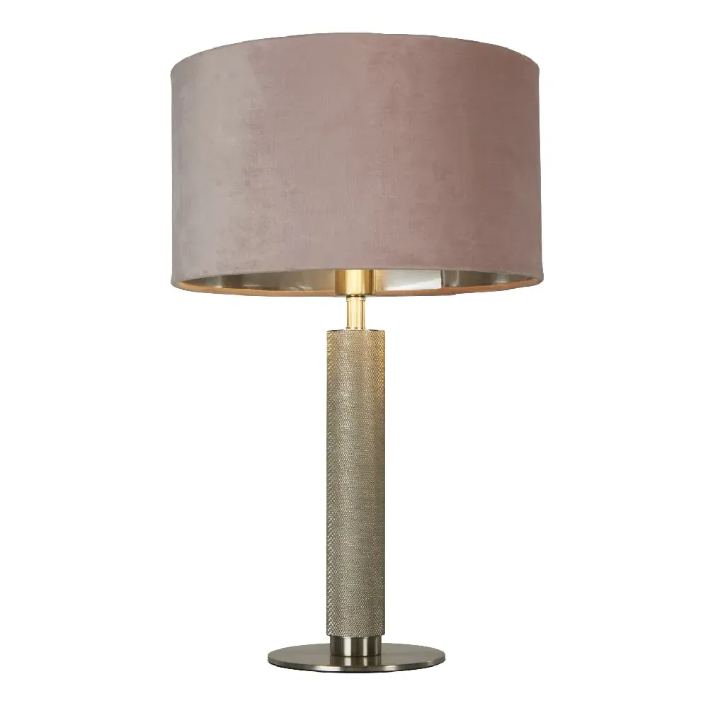 London Table Lamp - Pink, Velvet