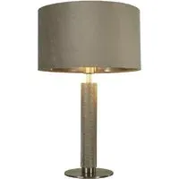 London Table Lamp - Taupe, Velvet