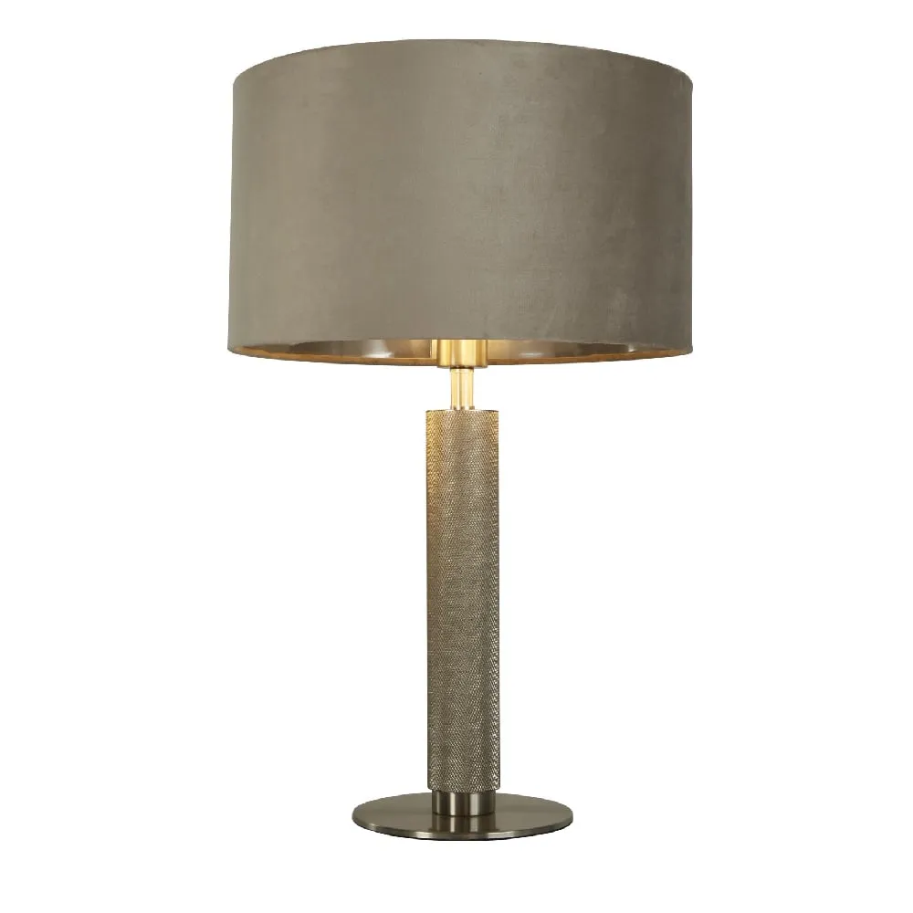 London Table Lamp - Taupe, Velvet