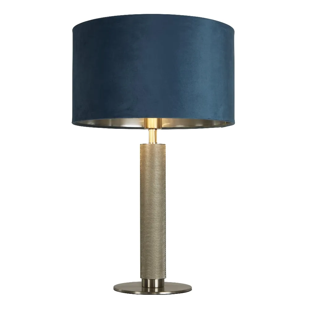 London Table Lamp - Teal, Velvet