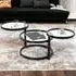 Londonderry Glass Coffee Table - Clear, Black Metal