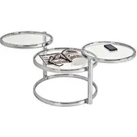 Londonderry Rotating Glass Coffee Table - Clear, Chrome