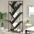 Looe Tree-Shaped Bookcase with Metal Frame - Black