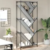 Looe Tree-Shaped Bookcase with Metal Frame - Grey
