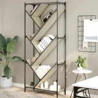 Looe Tree-Shaped Bookcase with Metal Frame - Sonoma Oak