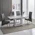 Lorence Extendable Dining Table with 4 Vesta Chairs - Grey