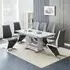 Lorence Extendable Dining Table with 6 Gia Chairs - Grey