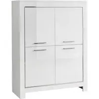 Lorenz Bar Unit with 4 Doors - White, High Gloss