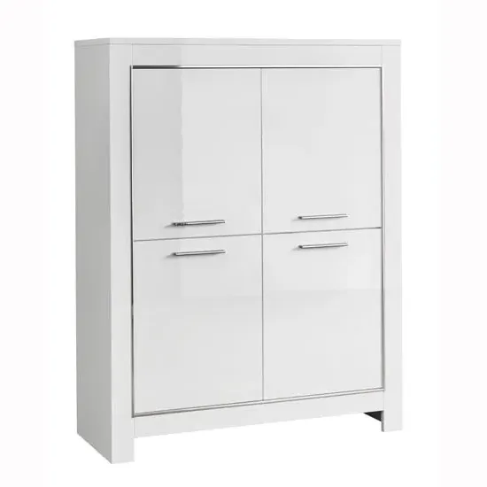 Lorenz Bar Unit with 4 Doors - White, High Gloss image