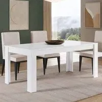 Lorenz Dining Table - White, High Gloss MDF