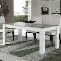 Lorenz Dining Table - White, Marble Effect
