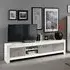 Lorenz Large TV Stand - White, Marble Effect