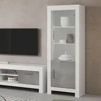 Lorenz Left Hand Display Cabinet with LED - Grey