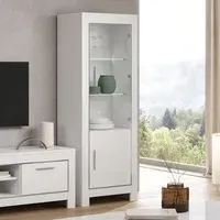 Lorenz Left Hand Display Cabinet with LED - White