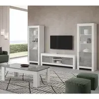 Lorenz Living Room Set with Coffee Table - Grey, MDF