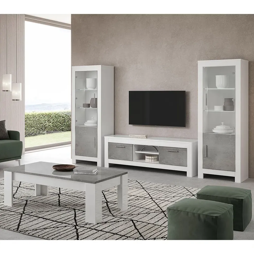 Lorenz Living Room Set with Coffee Table - Grey, MDF