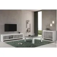 Lorenz Living Room Set with Sideboard - Grey, MDF