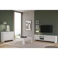 Lorenz Living Room Set with Sideboard - White, MDF