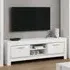 Lorenz Medium TV Stand with 2 Doors - White, High Gloss