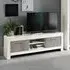 Lorenz Medium TV Stand with Storage - White, Marble Effect
