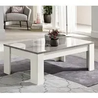 Lorenz Rectangular Coffee Table - White, Marble