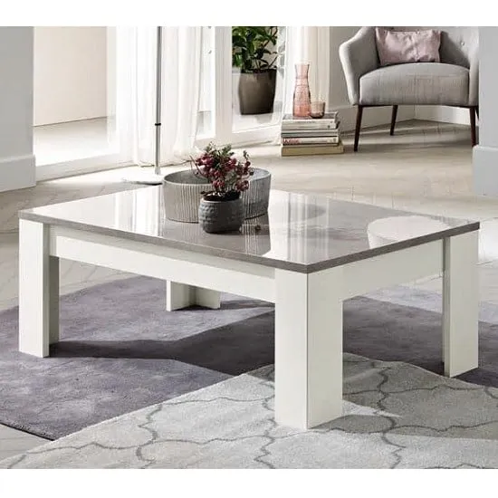 Lorenz Rectangular Coffee Table - White, Marble image