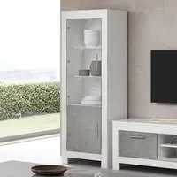 Lorenz Right Hand Display Cabinet with LED - Grey