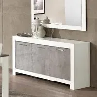 Lorenz Sideboard with Storage - White, Marble Effect