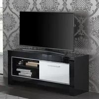 Lorenz Small TV Stand with 1 Door - Black and White alternate view
