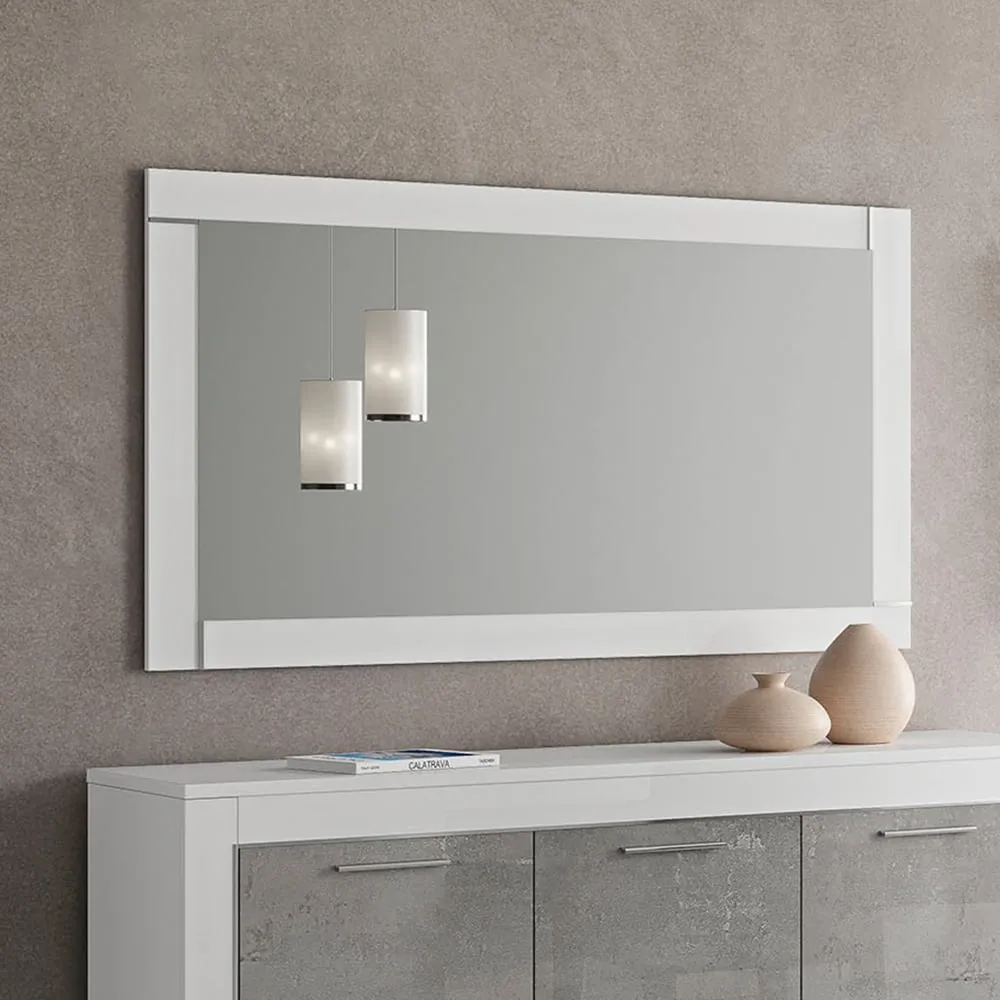 Lorenz Small Wall Mirror - White, MDF image