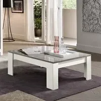Lorenz Square Coffee Table - White, Marble