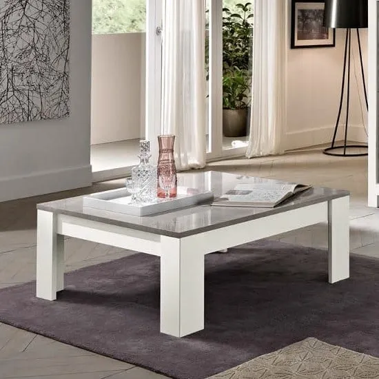 Lorenz Square Coffee Table - White, Marble