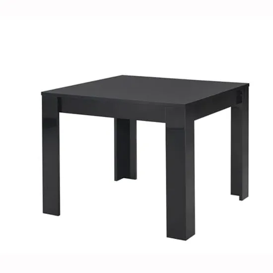 Lorenz Square Dining Table - Black, High Gloss image