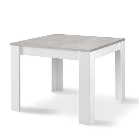 Lorenz Square Dining Table - White, Marble Effect