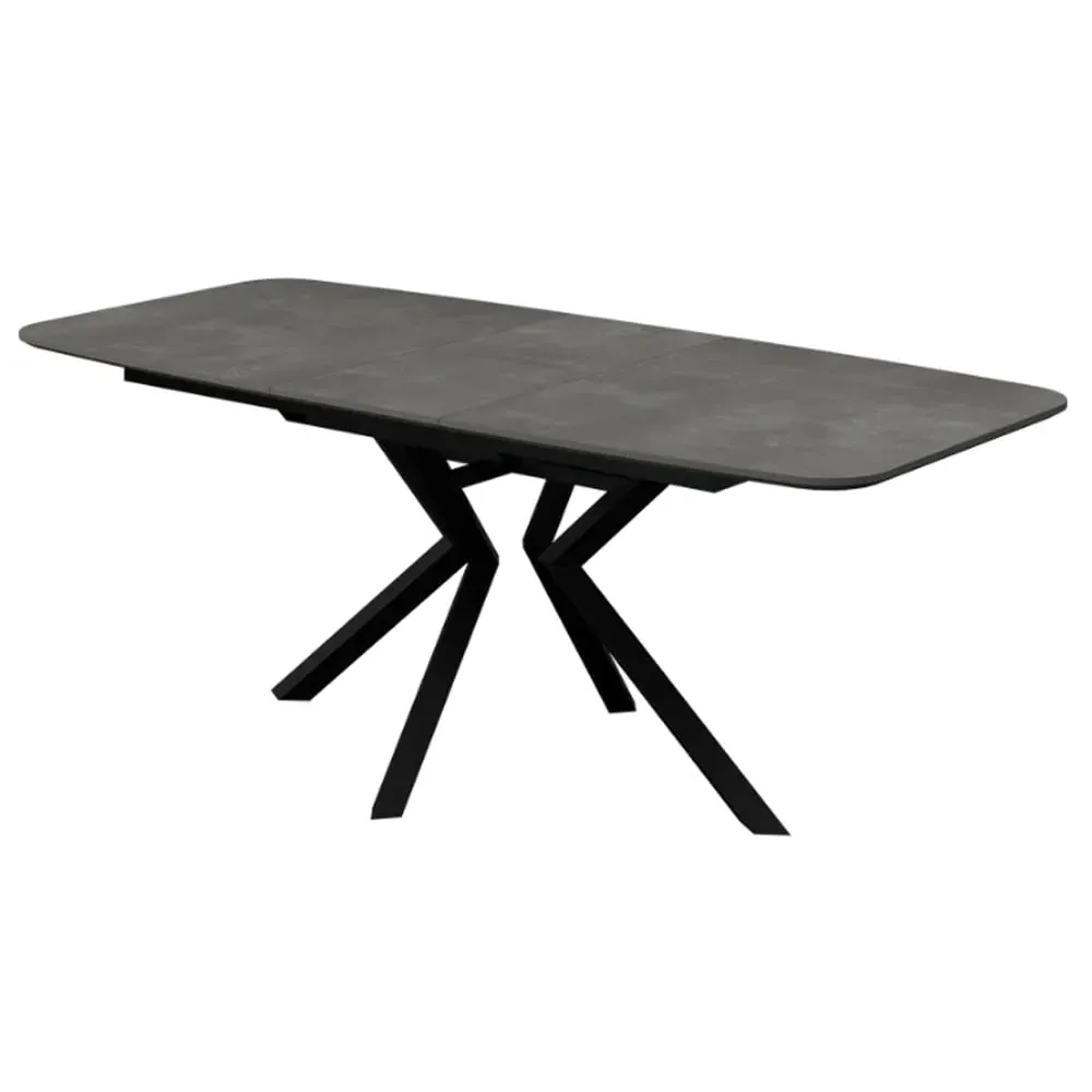 Loreto Extendable Dining Table - Grey Marble Effect, MDF