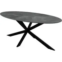 Loreto Oval Coffee Table - Grey Marble Effect