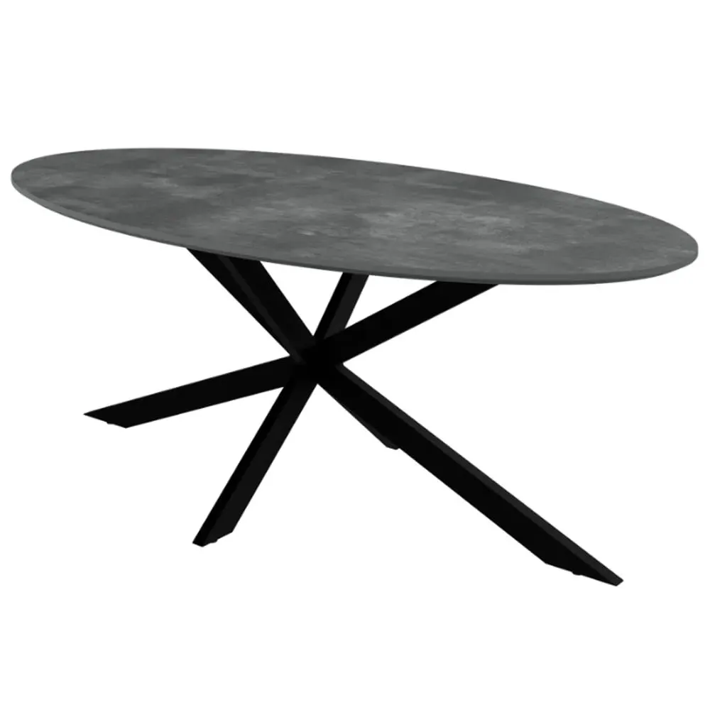 Loreto Oval Coffee Table - Grey Marble Effect image