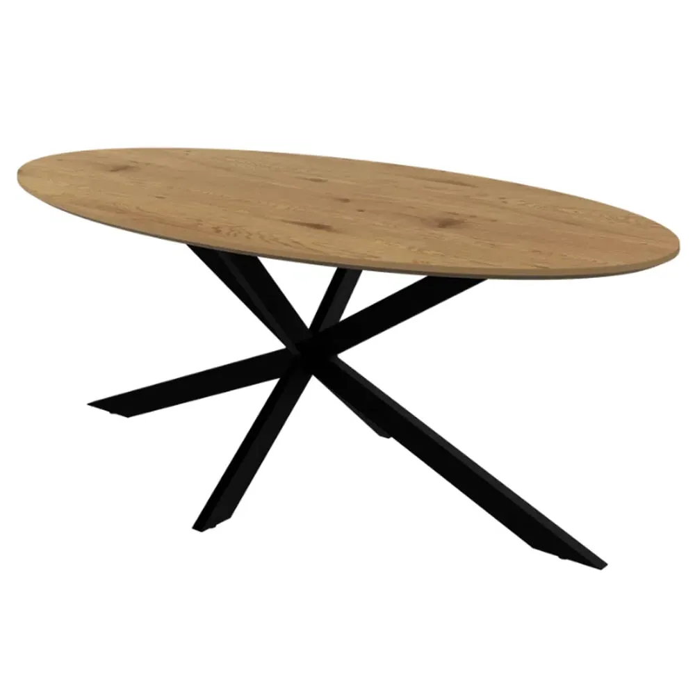 Loreto Oval Coffee Table - Natural Oak Effect, MDF image