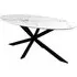 Loreto Oval Coffee Table - White Marble Effect
