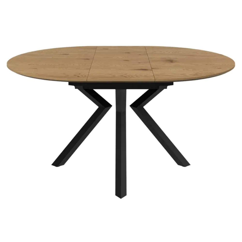 Loreto Round Extendable Dining Table - Natural Oak Effect, MDF image