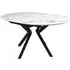 Loreto Round Extendable Dining Table - White Marble Effect, MDF
