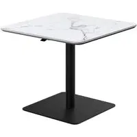 Loreto Square Bistro Bar Table - White Marble Effect
