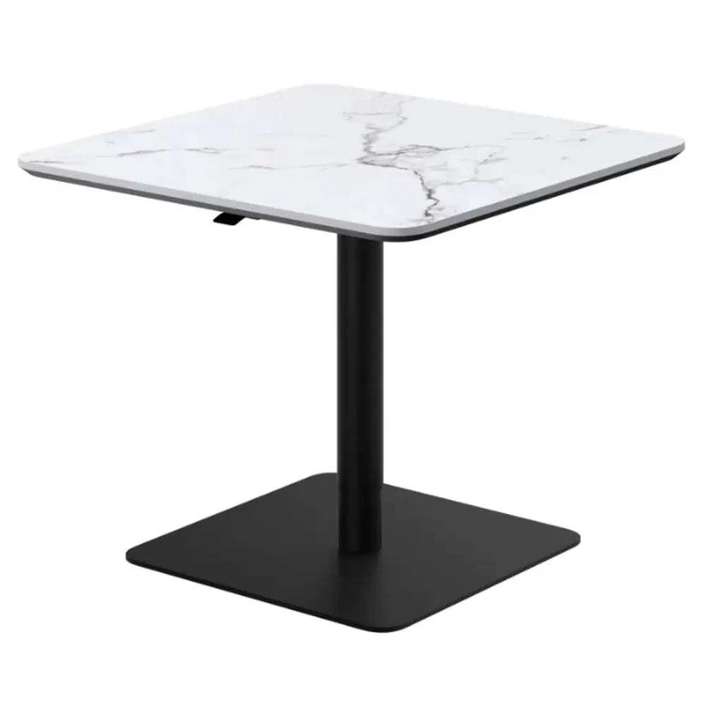 Loreto Square Bistro Bar Table - White Marble Effect