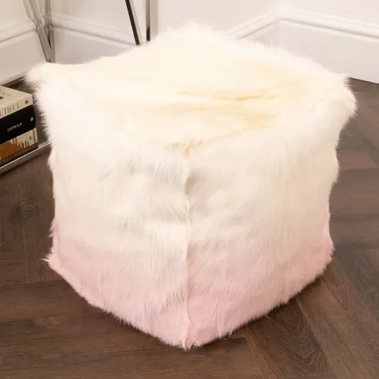 Loretta Ombre Pouffe - Pink, Goatskin