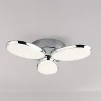 Lori 3 LED Ceiling Light - Chrome, Crystal Sand Glass
